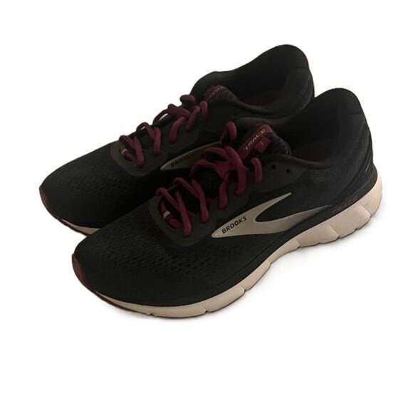 Brooks Shoes - Brooks Trace 1 Women's Black and Purple Running Shoes, Size 8.5